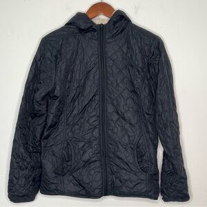 Disney Parks Black Quilted Mickey Mouse Sherpa Lined Hooded Jacket Medium